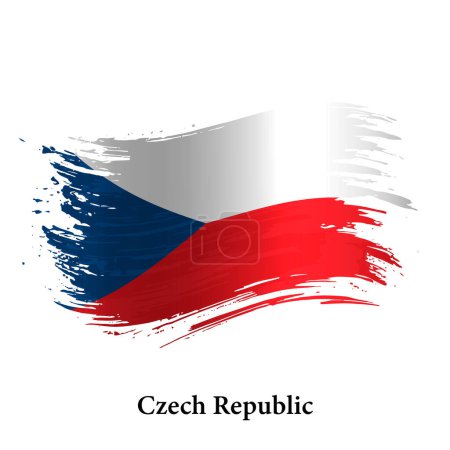 Bandera de Grunge de Czech Republic, brush stroke vector background 