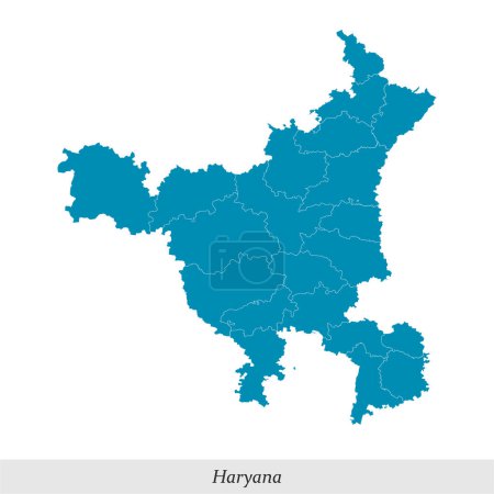 map of Haryana is a state of India with borders districts