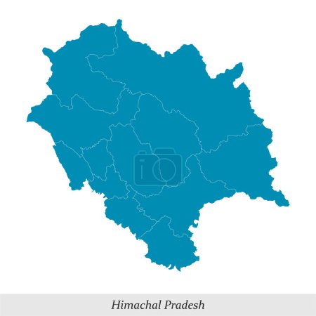 carte de Himachal Pradesh est un état de l'Inde avec des districts frontaliers
