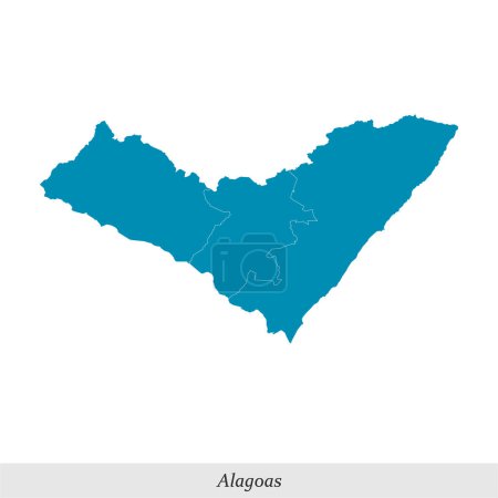 Karte von Alagoas ist ein Bundesstaat von Brasilien mit Grenzen Mesoregionen