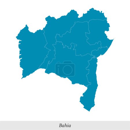 mapa de Bahía es un estado de Brasil con fronteras mesorregiones