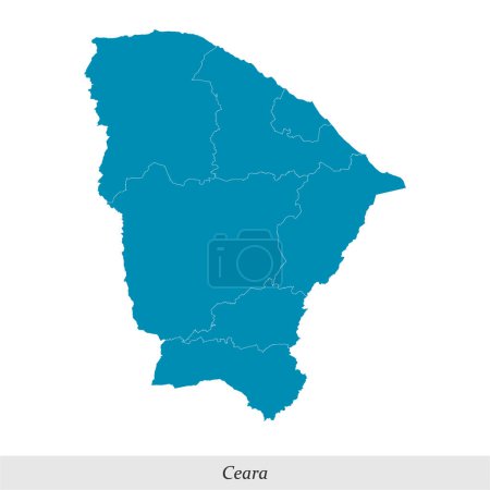 mapa de Ceara es un estado de Brasil con fronteras mesorregiones