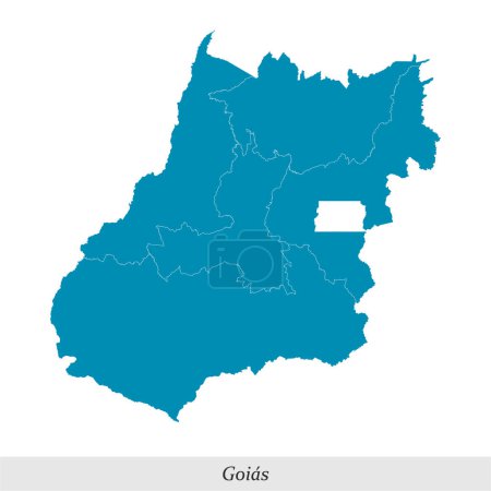mapa de Goias es un estado de Brasil con fronteras mesorregiones