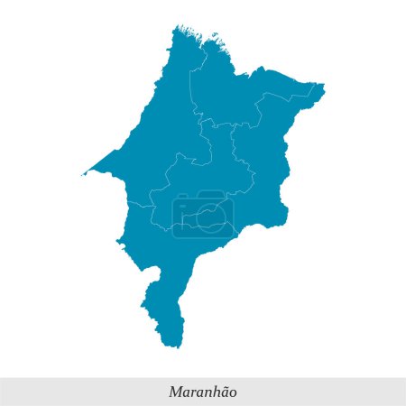 Karte von Maranhao ist ein Bundesstaat von Brasilien mit Grenzen Mesoregionen