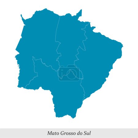 mapa de Mato Grosso do Sul es un estado de Brasil con fronteras mesorregiones
