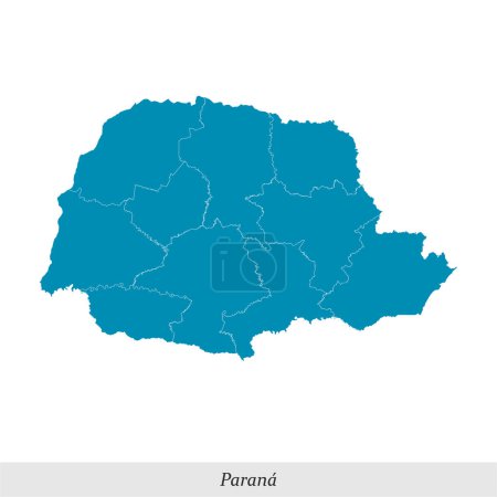 mapa de Paraná es un estado de Brasil con fronteras mesorregiones