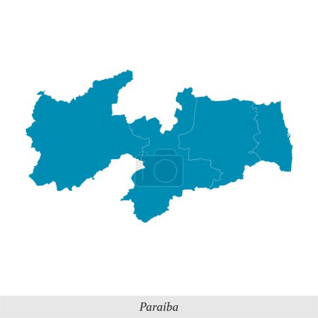 mapa de Paraiba es un estado de Brasil con fronteras mesorregiones