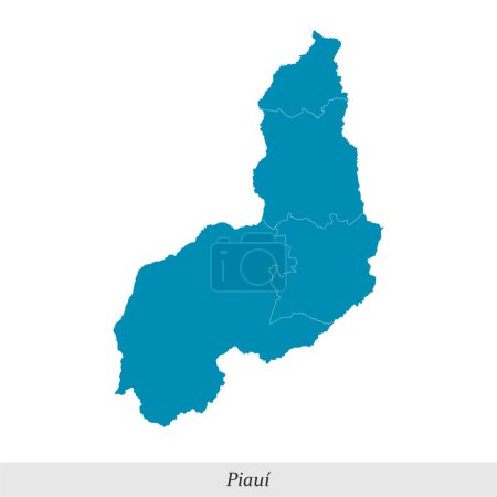 mapa de Piaui es un estado de Brasil con fronteras mesorregiones
