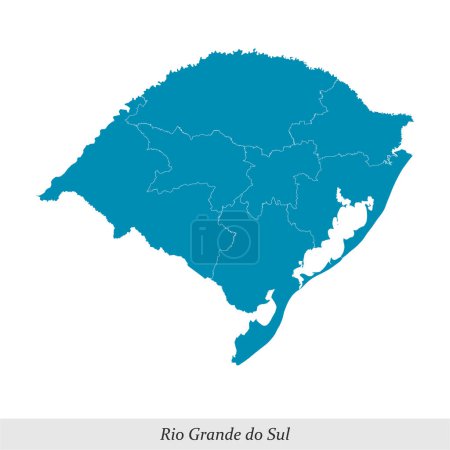 mapa de Rio Grande do Sul es un estado de Brasil con fronteras mesorregiones