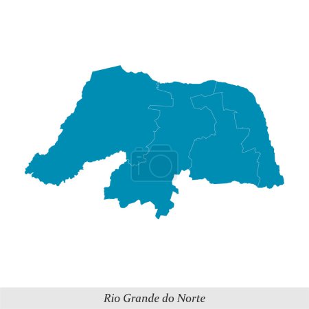 mapa de Rio Grande do Norte es un estado de Brasil con fronteras mesorregiones