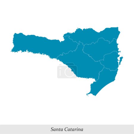 mapa de Santa Catarina es un estado de Brasil con fronteras mesorregiones