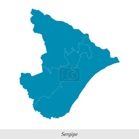 mapa de Sergipe es un estado de Brasil con fronteras mesorregiones