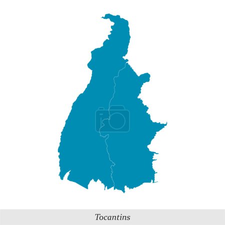 Karte von Tocantins ist ein Bundesstaat von Brasilien mit Grenzen Mesoregionen