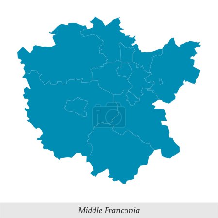 Karte von Mittelfranken ist eine Region in Bayern Bundesland Deutschland mit Grenzgemeinden