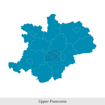 map of Upper Franconia is a region in Bavaria state of Germany with borders municipalities
