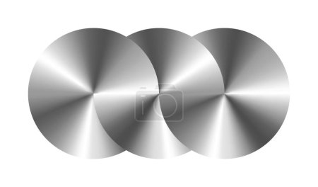 Illustration for Merged metal circles. Infinity symblol of interlaced circles. - Royalty Free Image