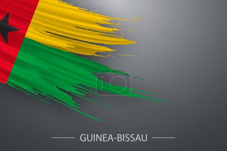 3d grunge brush stroke flag of Guinea Bissau, Plantilla diseño de póster