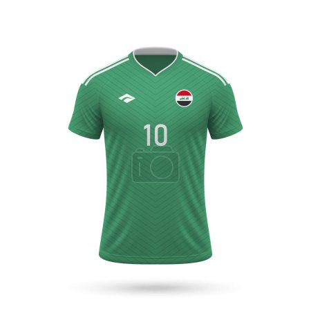 3d realistic soccer jersey Iraq national team, shirt template for football kit 2024