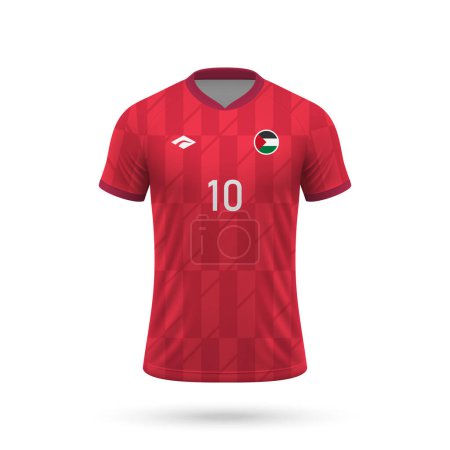 3D realistisches Fußballtrikot Palästinensische Nationalmannschaft, Hemdvorlage für Fußballtrikot 2024