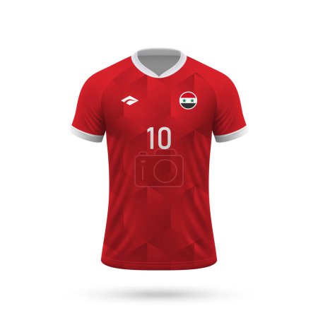 3D realistisches Fußballtrikot der syrischen Nationalmannschaft, Hemdvorlage für Fußballtrikot 2024