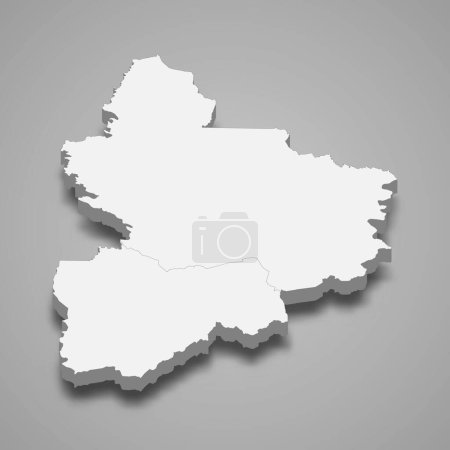 3d isometric map of Vallee du Bandama is autonomous districts of Ivory Coast, vector illustration