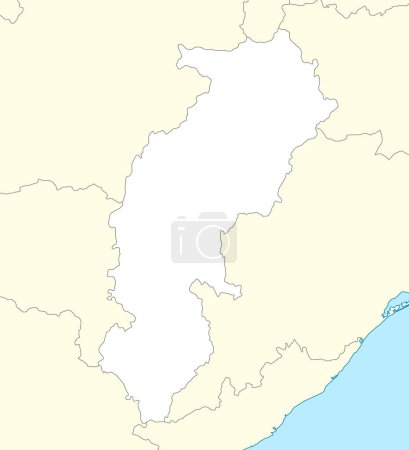 Lageplan von Chhattisgarh ist ein Bundesstaat von Indien mit Nachbarstaat und -land
