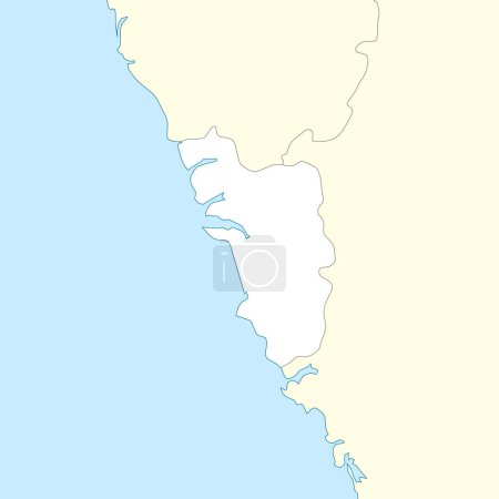 Lagekarte von Goa ist ein Bundesstaat von Indien mit Nachbarstaat und -land