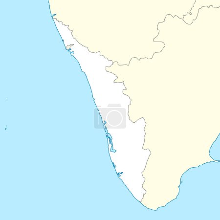Lagekarte von Kerala ist ein Bundesstaat von Indien mit Nachbarstaat und -land