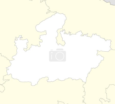 Illustration for Location map of Madhya Pradesh is a state of India with neighbour state and country - Royalty Free Image