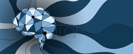 Illustration for Abstract Artificial intelligence. Cloud computing. Machine learning. Technology web background. Virtual concept futuristic background - Royalty Free Image