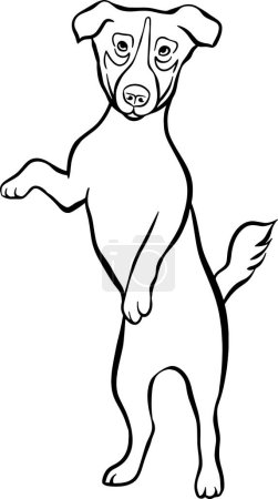 Foto de Ilustración de tinta en blanco y negro de un perro en estilo grabado. Logo, diseño de la mascota. Ilustración vectorial - Imagen libre de derechos
