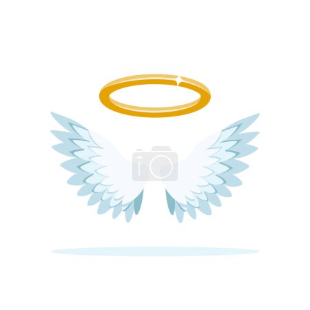 Illustration for Wings and halo. Angel concept - Royalty Free Image