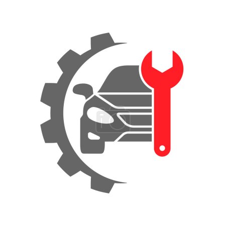 Icono de contorno de engranaje de reparación de automóviles en estilo plano. Elementos del icono de la ilustración de reparación de automóviles. Se pueden utilizar signos y símbolos. Para web, logotipo, aplicación móvil, interfaz de usuario. EPS 10