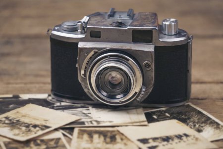 Photo for Vintage camera on the background of old photos - Royalty Free Image