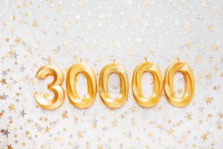 30000 followers card. Template for social networks, blogs. Festive Background Social media celebration banner. 30k online community fans. 30 thirty thousand subscriber