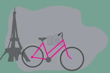 Foto de Ilustración de color para mujer bicicleta, con me encanta mi signo de bicicleta. Para diseño web, póster y camiseta. EPS 10. ilustración de alta calidad - Imagen libre de derechos