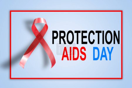 Photo for Red ribbon. AIDS awareness sign. World HIV Day symbol - Royalty Free Image