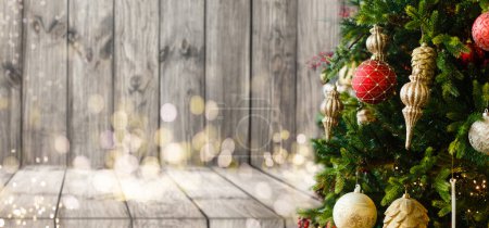 Photo for Christmas and New Year holidays background with christmas tree. High quality photo - Royalty Free Image