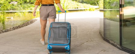 Photo for Woman travel. woman with suitcase. - Royalty Free Image