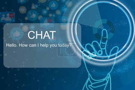Eingabe Eingabeaufforderung, Kontakt für geschäftliche Informationsanalyse, Futuristische Technologie ChatGPT Chat Konzept AI, Künstliche Intelligenz. Geschäftsmann mit Technologie intelligente Roboter-KI,. Hohe Qualität