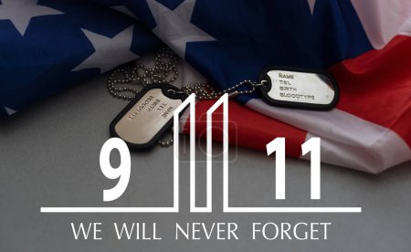 Photo for Always Remember 9 11, september 11. Remembering, Patriot day. The Twin towers representing the number eleven. We will never forget, the terrorist attacks - Royalty Free Image