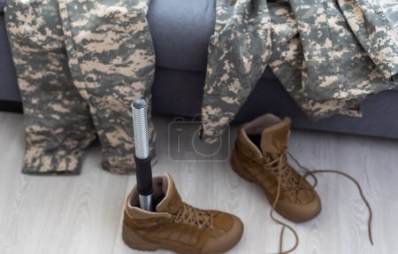 Soldat Prothèse artificielle jambe. La guerre. Photo de haute qualité