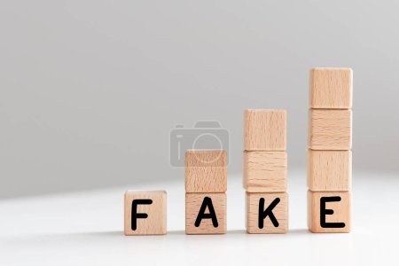 Photo for Fake word made with building blocks, concept. High quality photo - Royalty Free Image