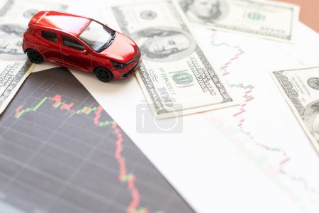 Photo for Document - buying a car with euro, pen, calculator and toy car. High quality photo - Royalty Free Image