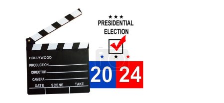 Foto de Bandera de los Estados Unidos y diseño gráfico de elecciones presidenciales. Foto de alta calidad - Imagen libre de derechos