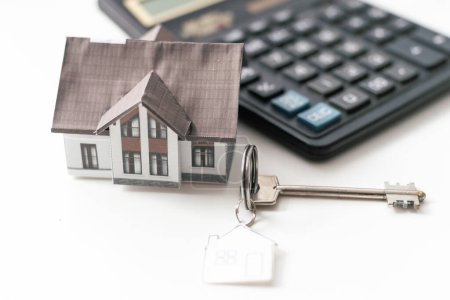 Photo for Real estate concept, house model with key and money . High quality photo - Royalty Free Image