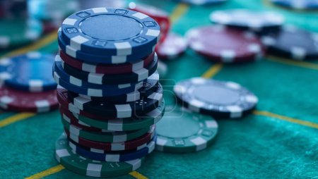 Photo for Chips for poker on shiny background. High quality photo - Royalty Free Image