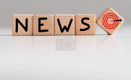 Photo for News Text Wooden Blocks for business concept. High quality photo - Royalty Free Image