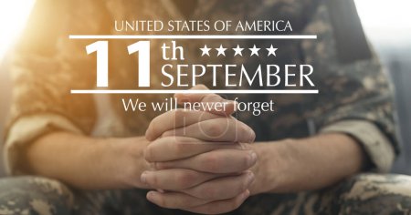 Téléchargez les photos : Souvenez-vous toujours du 11 septembre. Je me souviens, jour du Patriote. Les tours jumelles représentant le nombre onze. Nous n'oublierons jamais, les attaques terroristes - en image libre de droit