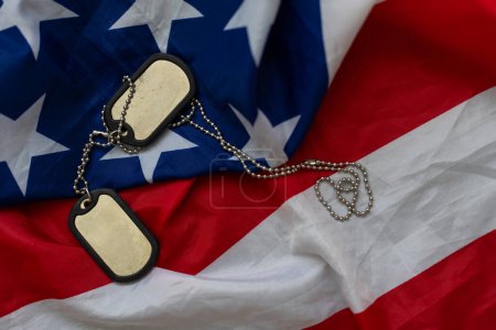 Photo for Army badge on the background of the american flag. High quality photo - Royalty Free Image